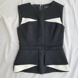 BCBGMAXAZRIA Black and White Tailored Top